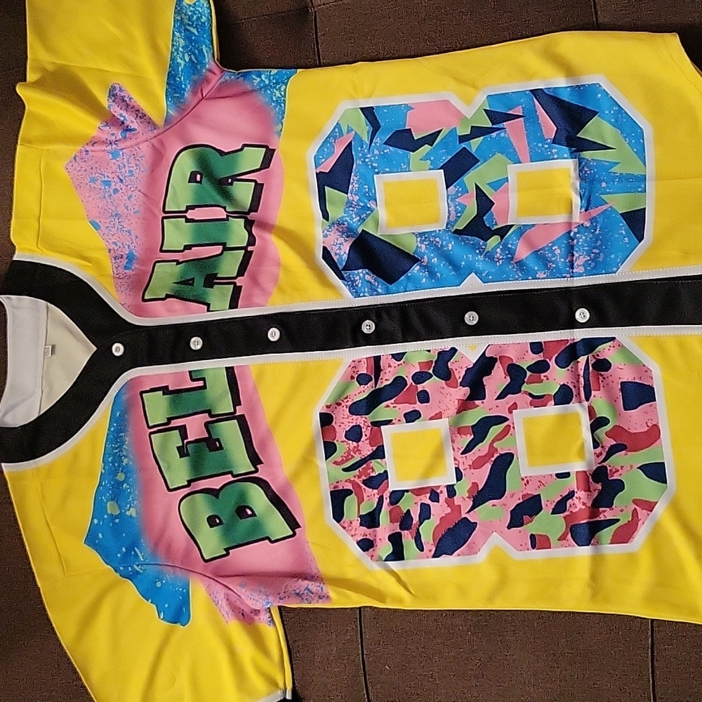 Womens Yellow #88 "Bel-Air" Short Sleeve Baseball Jersey